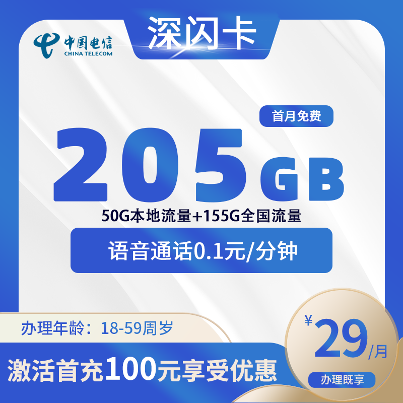 电信深闪卡【仅发山东】